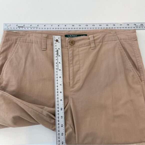 Ralph Lauren tan camel trousers pants flattering stretchy cotton classic size 14 - Picture 9 of 9